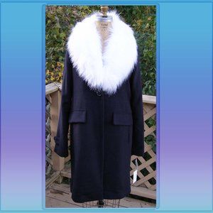 NEW Derek Lam 10 Crosby NAVY Wool blend coat sz M